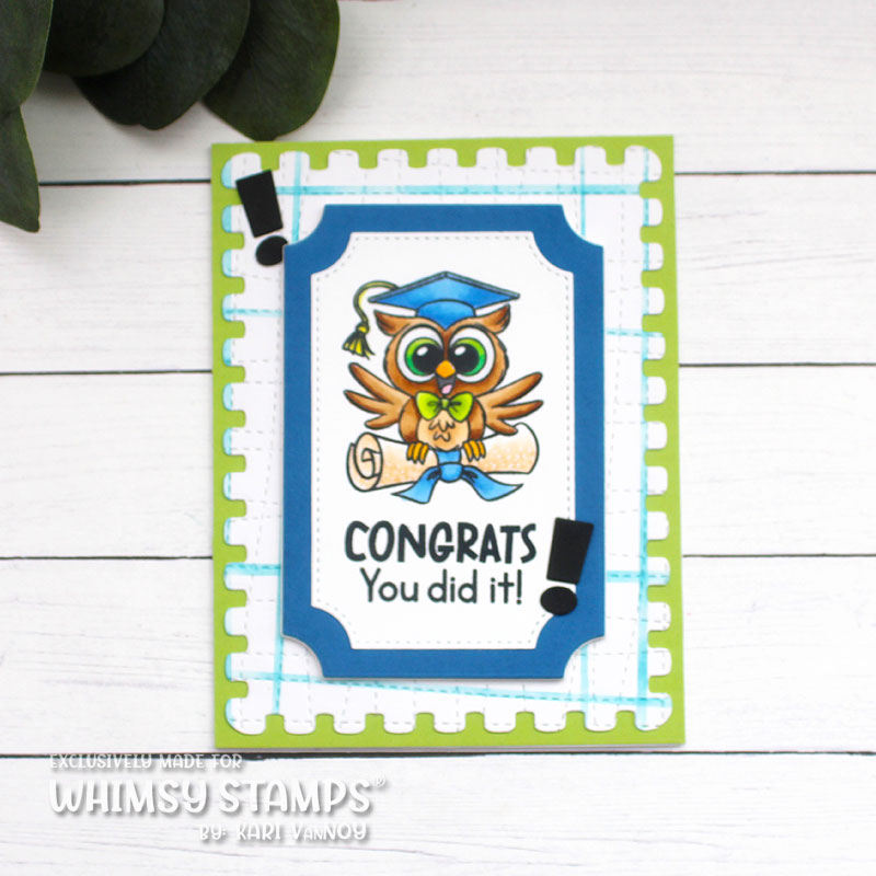 Whimsy Stamps Owl-Ways Reach for the Stars Clear Stamps khb147a congratulations