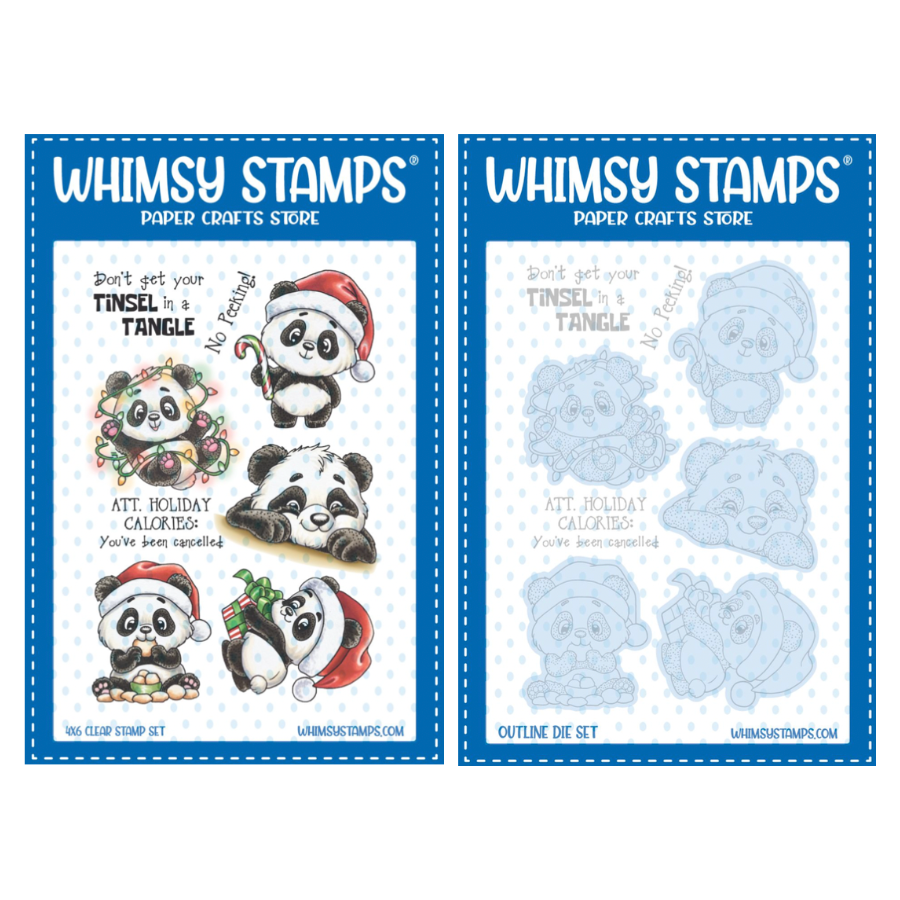Whimsy Stamps Panda Christmas Clear Stamp and Die Set