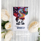 Whimsy Stamps Panda Christmas Clear Stamp and Die Set sparkle