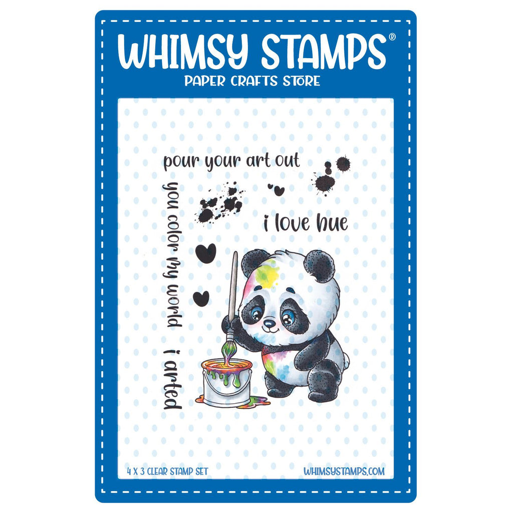 Whimsy Stamps Panda Painter Clear Stamps c1223a