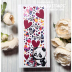 Whimsy Stamps Panda Painter Clear Stamps c1223a hearts