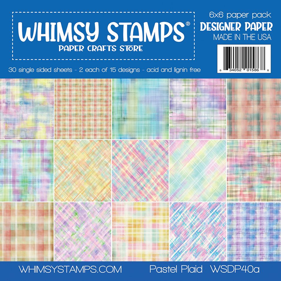 Whimsy Stamps Pastel Plaid 6x6 inch Paper Pack wsdp40a