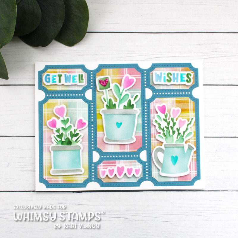 Whimsy Stamps Pastel Plaid 6x6 inch Paper Pack wsdp40a get well wishes