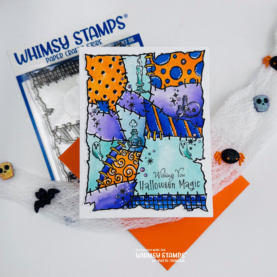 Whimsy Stamps Patched Clear Stamps cwsd356a halloween magic card
