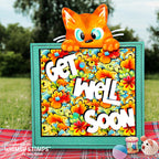 Whimsy Stamps Peeking Kitty Dies wsd016 bright