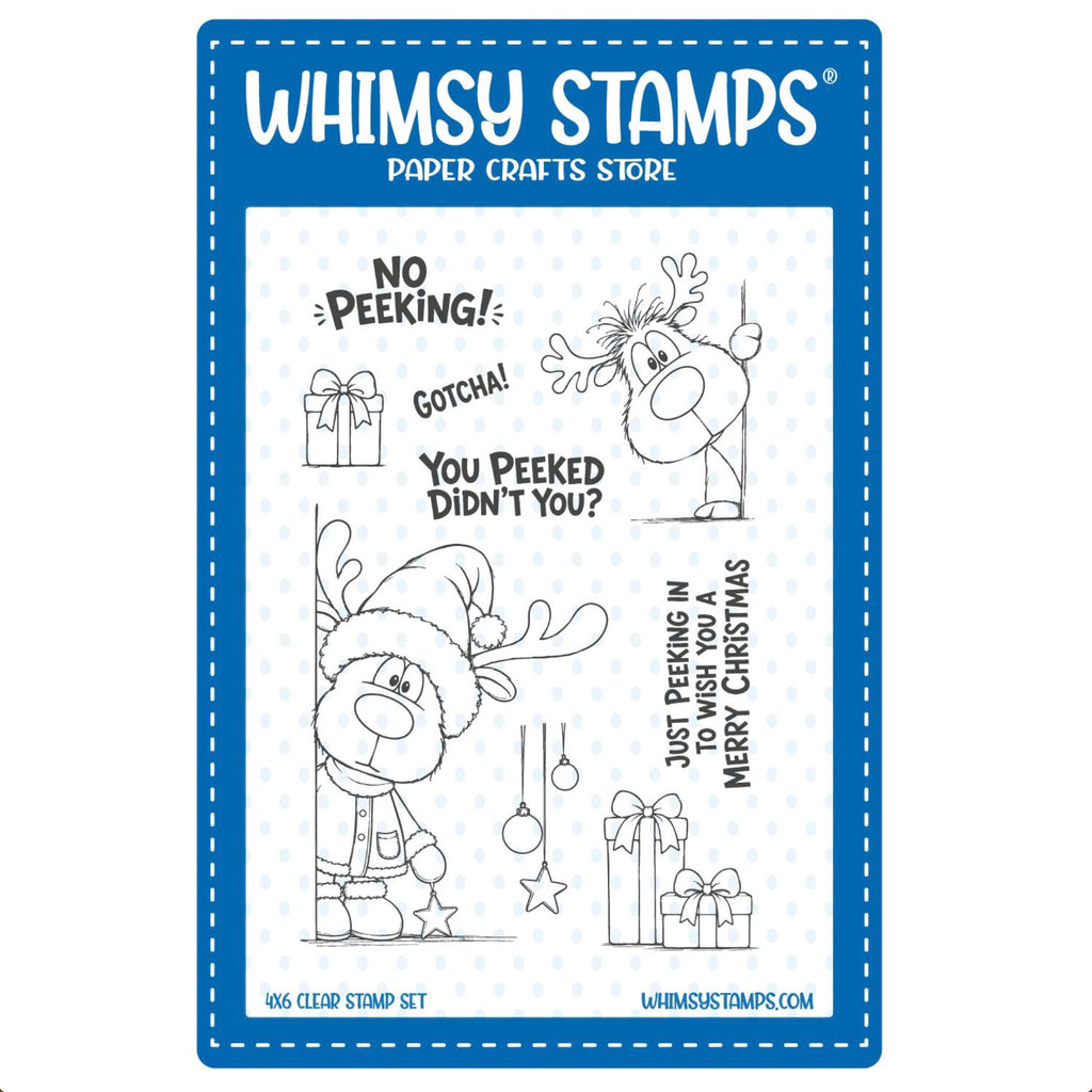 Whimsy Stamps Peeking Reindeer Clear Stamps cwsd487