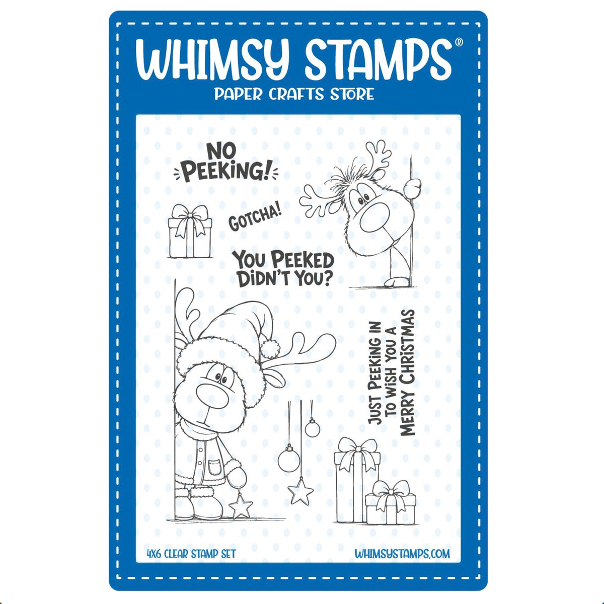 Whimsy Stamps Peeking Reindeer Clear Stamps cwsd487