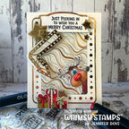 Whimsy Stamps Peeking Reindeer Clear Stamps cwsd487 gold stars dots frame jennifer dove