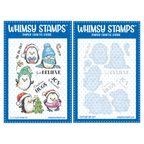 Whimsy Stamps Penguin Winter Holiday Clear Stamp and Die Set