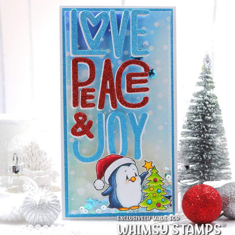 Whimsy Stamps Penguin Winter Holiday Clear Stamp and Die Set love