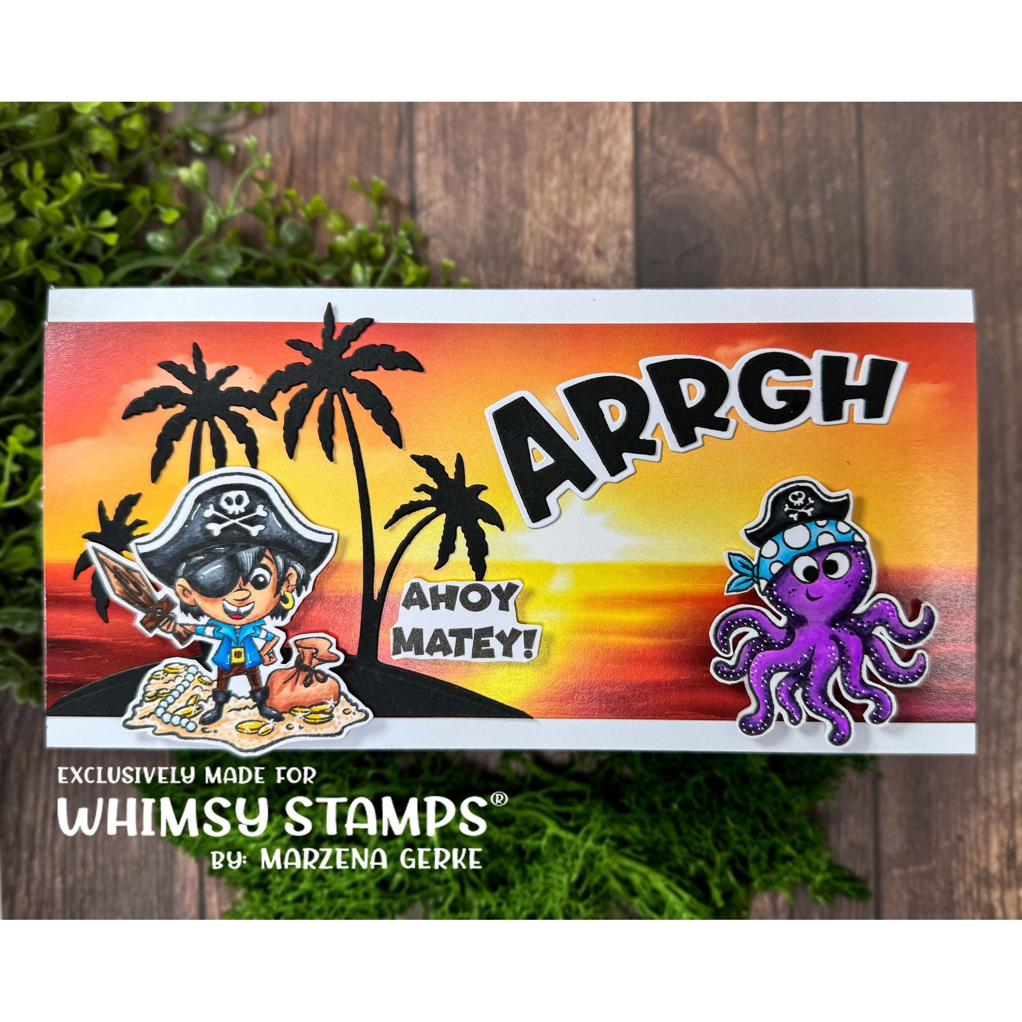 Whimsy Stamps Pirate Party Clear Stamp and Die Set*