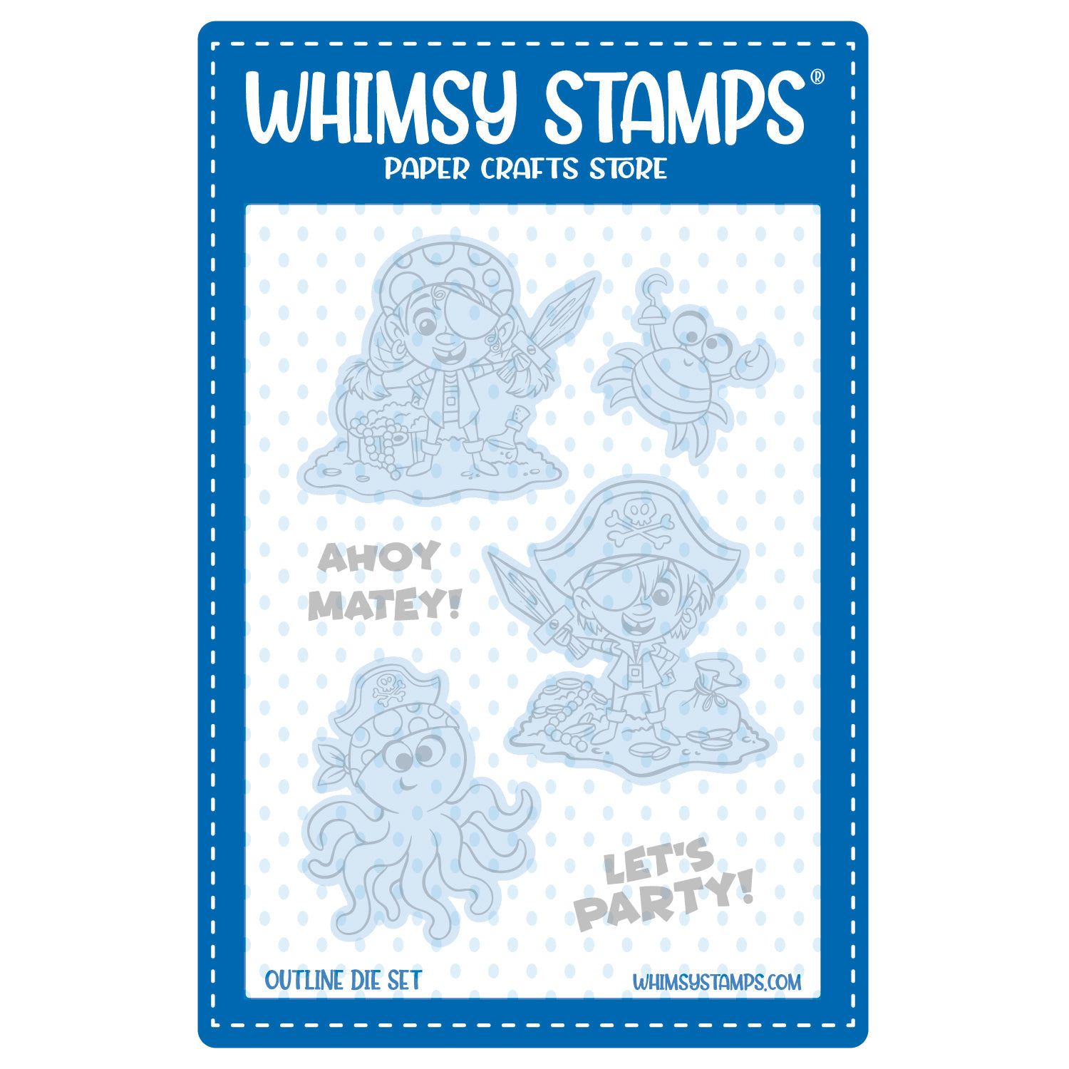 Whimsy Stamps Pirate Party Outline Dies wsd277*