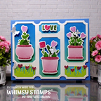 Whimsy Stamps Planted Hearts Outline Dies wsd163a hearts and butterflies