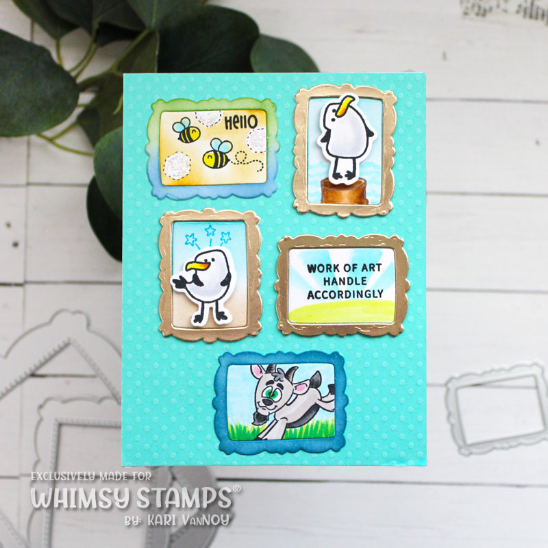Whimsy Stamps Portrait Frames Dies wsd275a seagulls