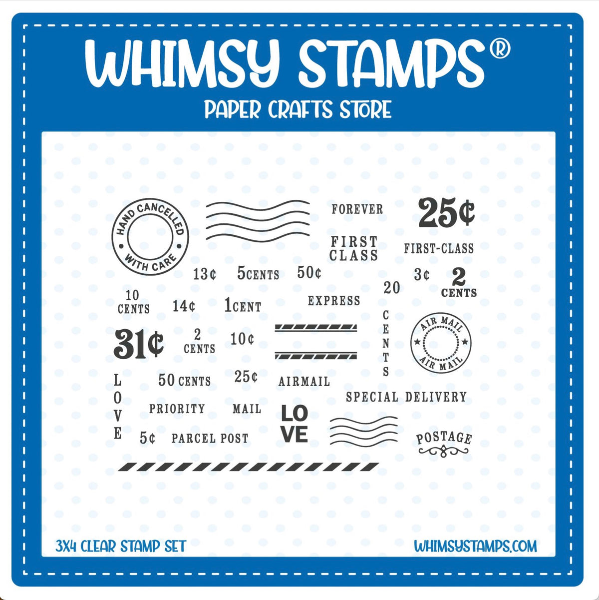 Whimsy Stamps Postage Basics Clear Stamps cwsd486