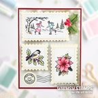Whimsy Stamps Postage Windows Dies wsd070 christmas greetings postage stamps car kim wiethorn