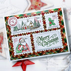 Whimsy Stamps Postage Windows Dies wsd070 merry christmas santa postage stamp card tonya brooks