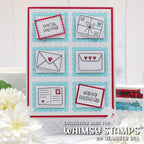 Whimsy Stamps Postal Minis Clear Stamps cwsd293a happy birthday