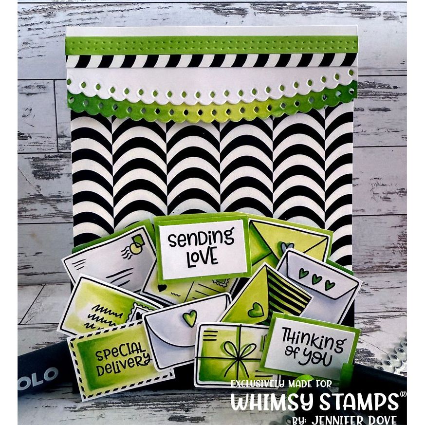 Whimsy Stamps Postal Minis Clear Stamps cwsd293a letters