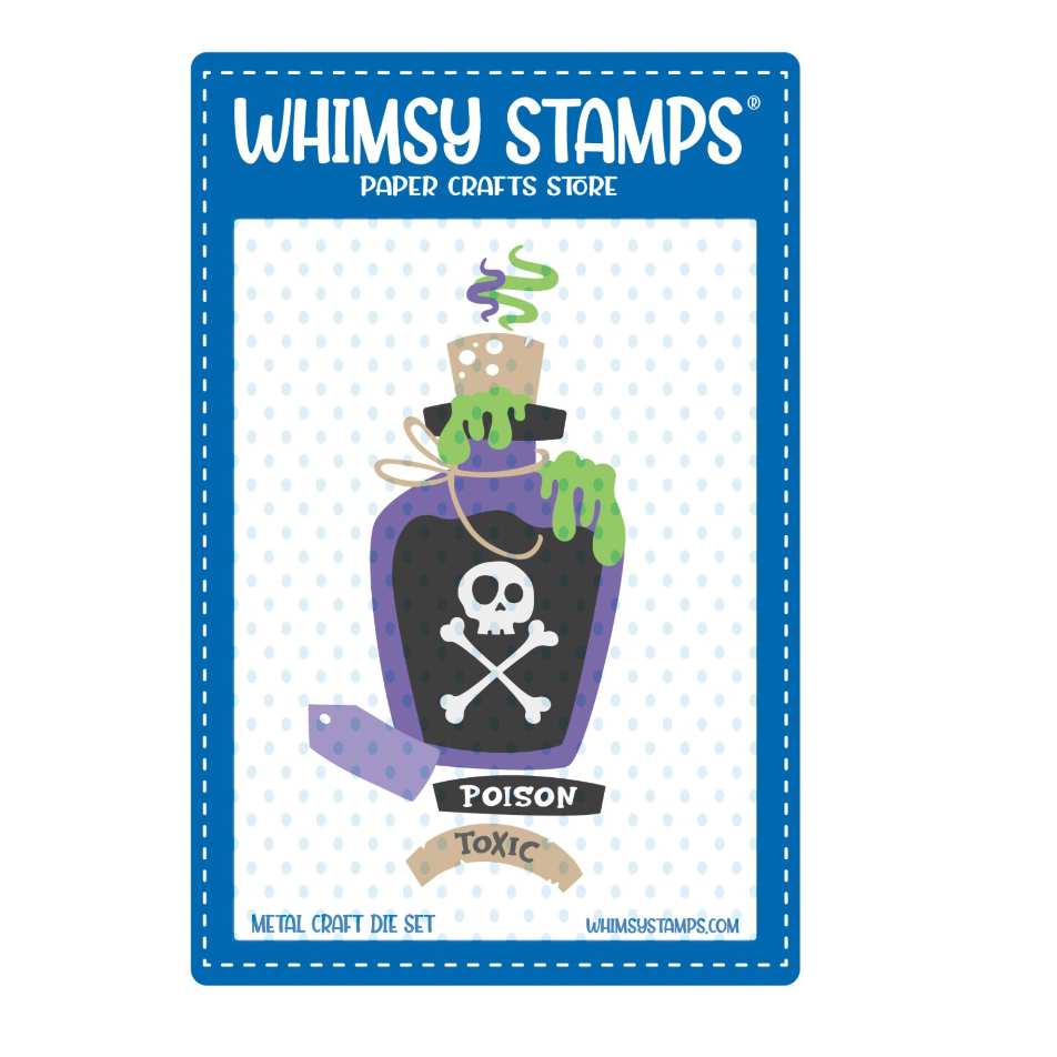 Whimsy Stamps Potion Labels and Potion Bottle Clear Stamp and Die Set haunted image 2
