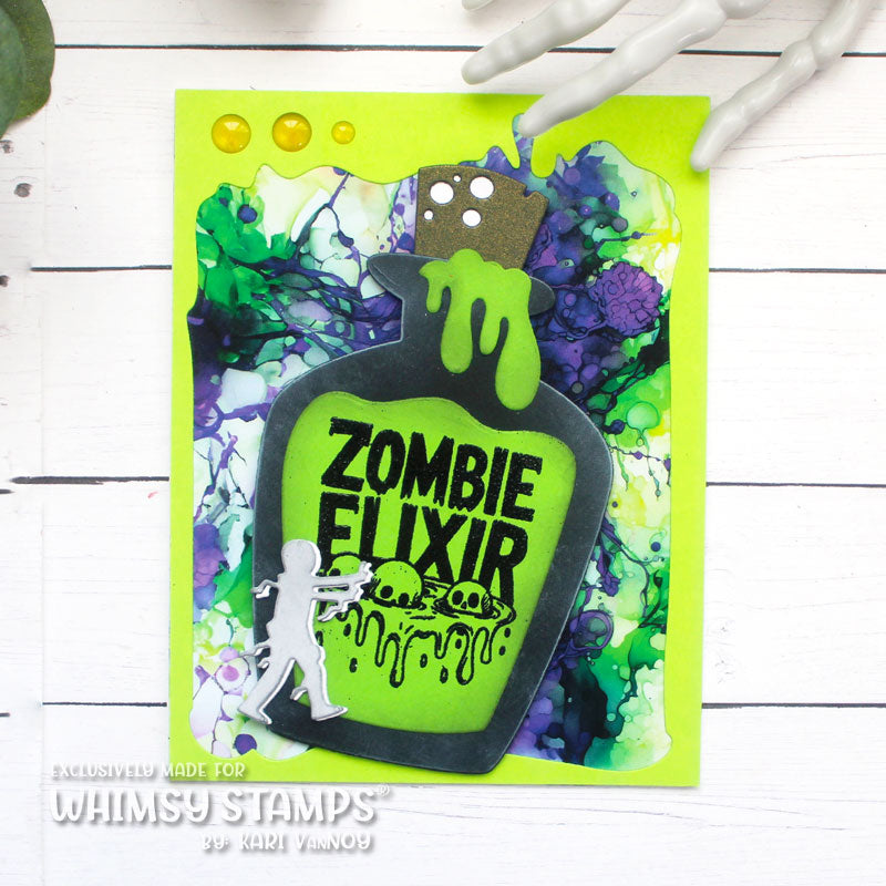 Whimsy Stamps Potion Labels and Potion Bottle Clear Stamp and Die Set zombie