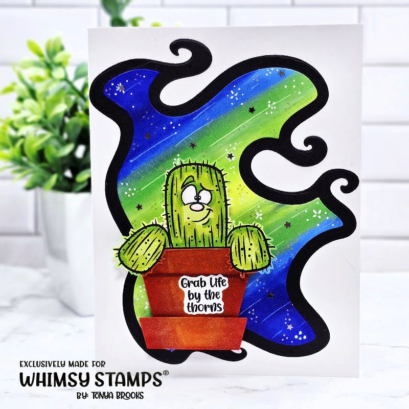 Whimsy Stamps Prickly Friends Clear Stamp and Die Set thorns