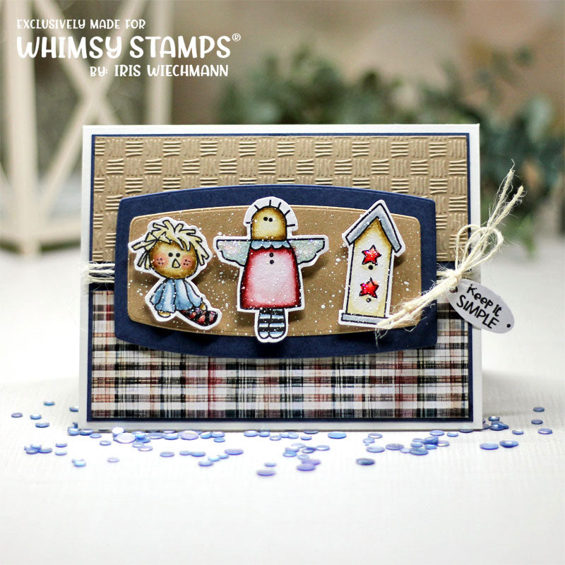 Whimsy Stamps Prim Little Things Clear Stamp and Die Set doll