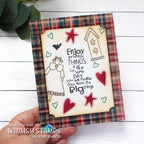 Whimsy Stamps Prim Little Things Clear Stamp and Die Set plaid