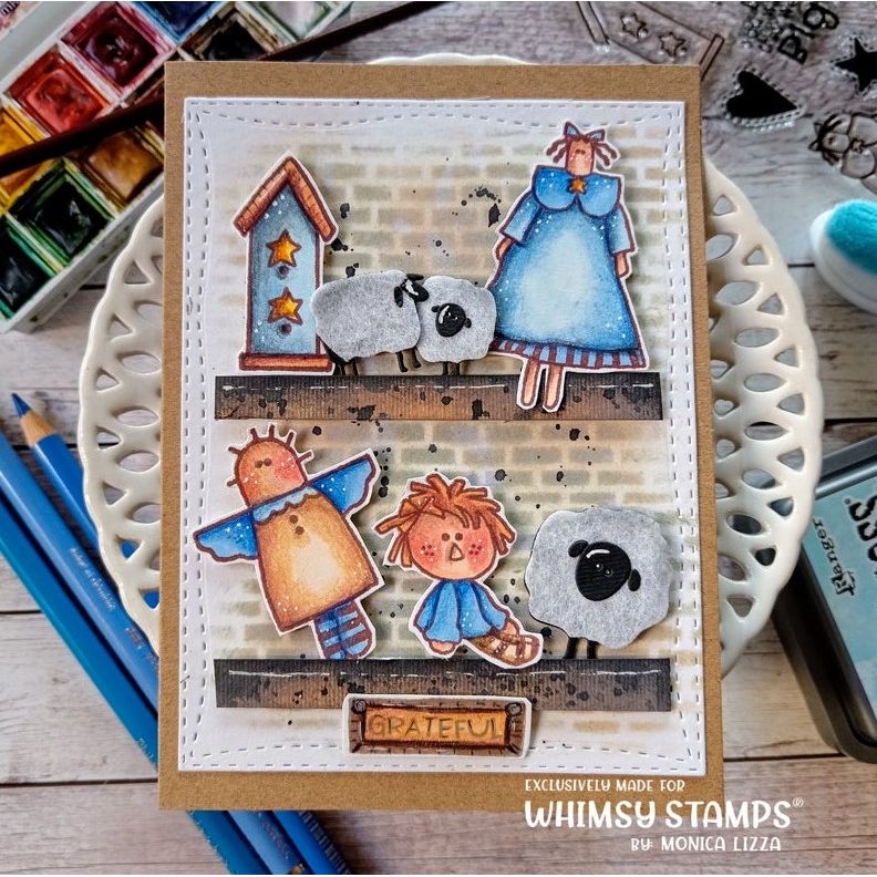 Whimsy Stamps Prim Little Things Clear Stamps cwsd196b dolls