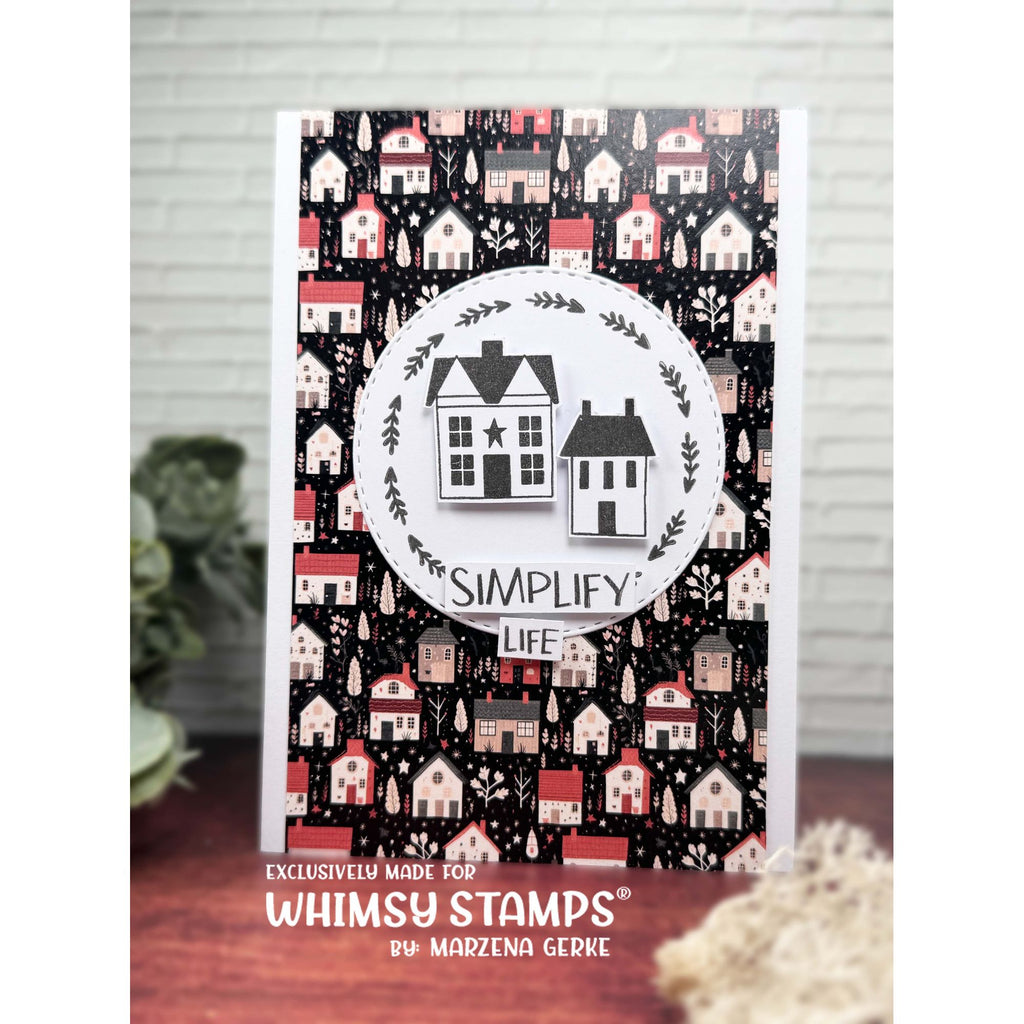 Whimsy Stamps Prim Simplify Clear Stamps cwsd210b houses