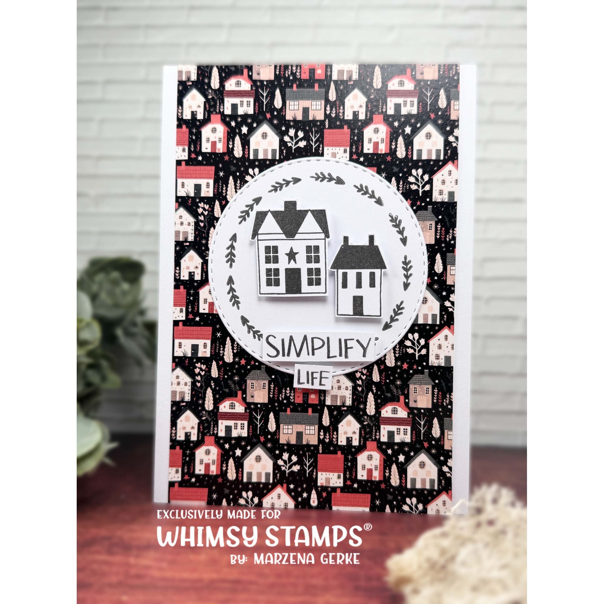 Whimsy Stamps Prim Simplify Clear Stamps cwsd210b houses