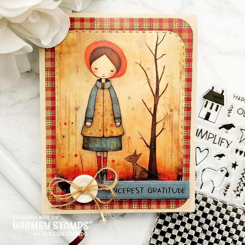 Whimsy Stamps Primitive Gratitude Quick Card Fronts wsqcf-22 autumn
