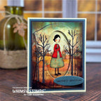 Whimsy Stamps Primitive Gratitude Quick Card Fronts wsqcf-22 trees