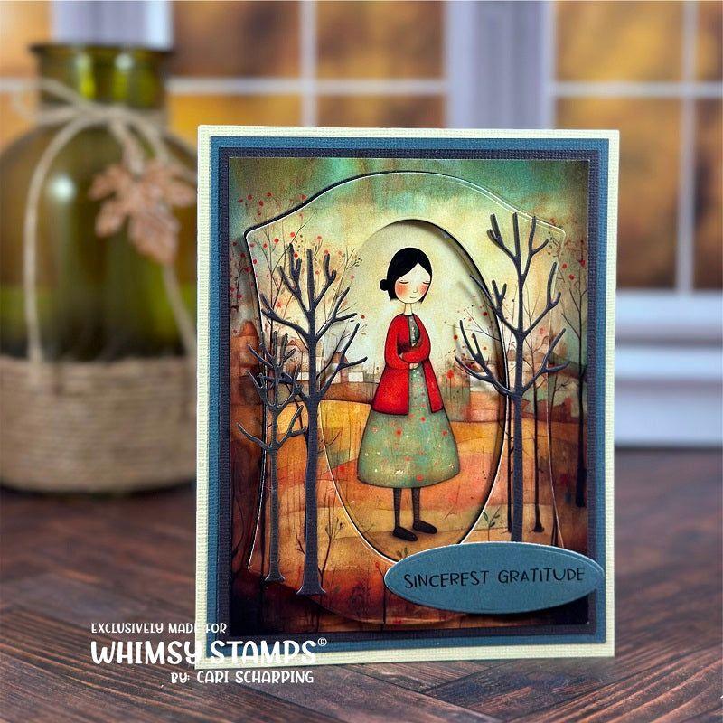 Whimsy Stamps Primitive Gratitude Quick Card Fronts wsqcf-22 trees