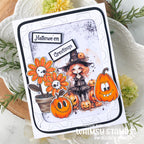 Whimsy Stamps Primitive Halloween Clear Stamp and Die Set