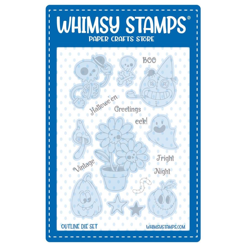 Whimsy Stamps Primitive Halloween Outline Dies wsd271*