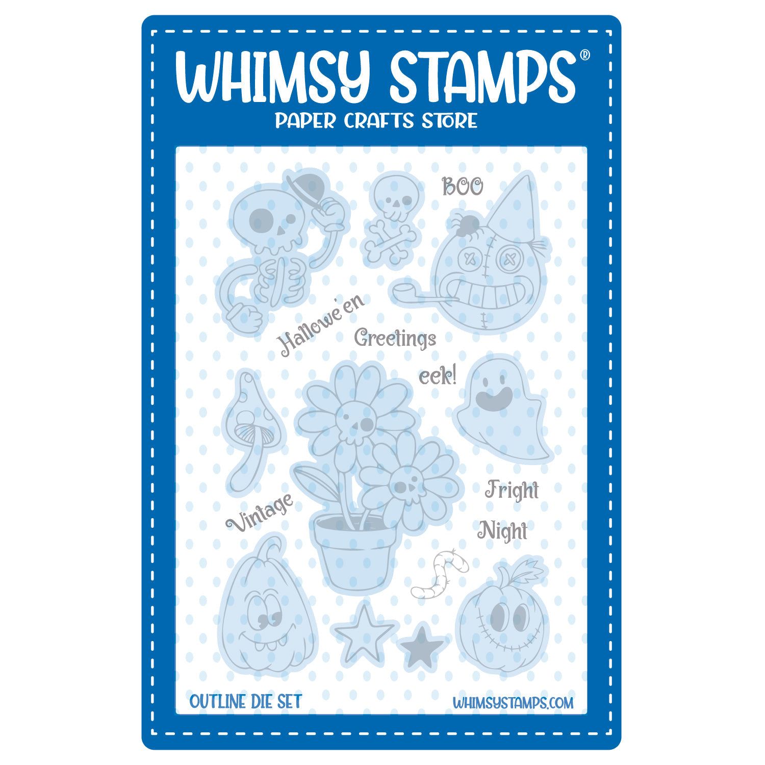 Whimsy Stamps Primitive Halloween Outline Dies wsd271*