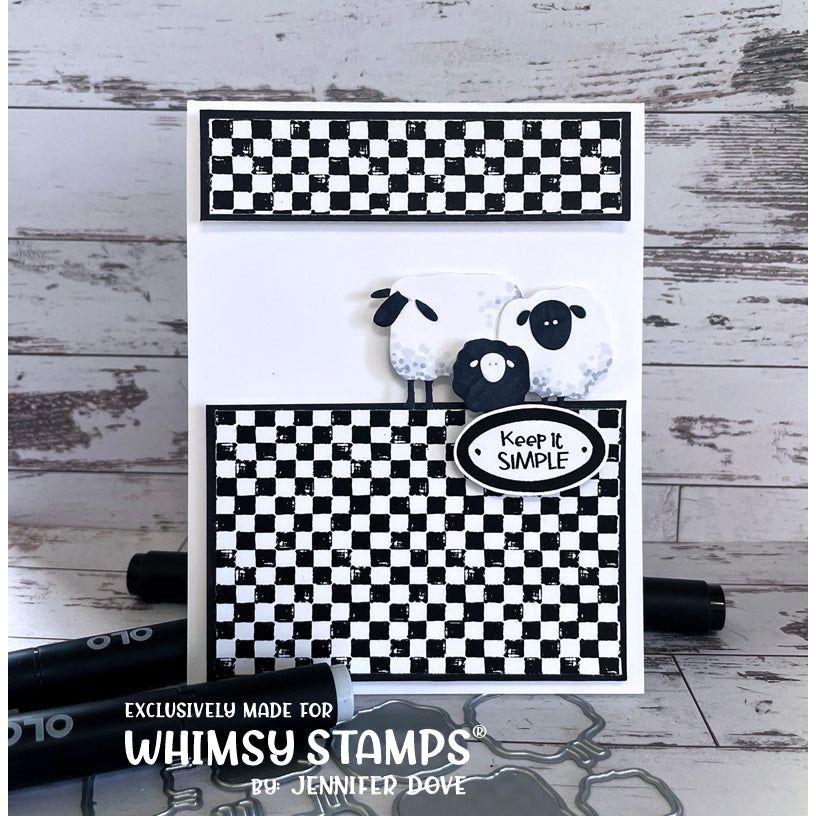 Whimsy Stamps Primitive Sheep Dies wsd001 black and white