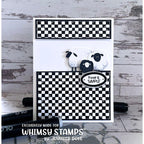 Whimsy Stamps Primitive Sheep Dies wsd001 black and white