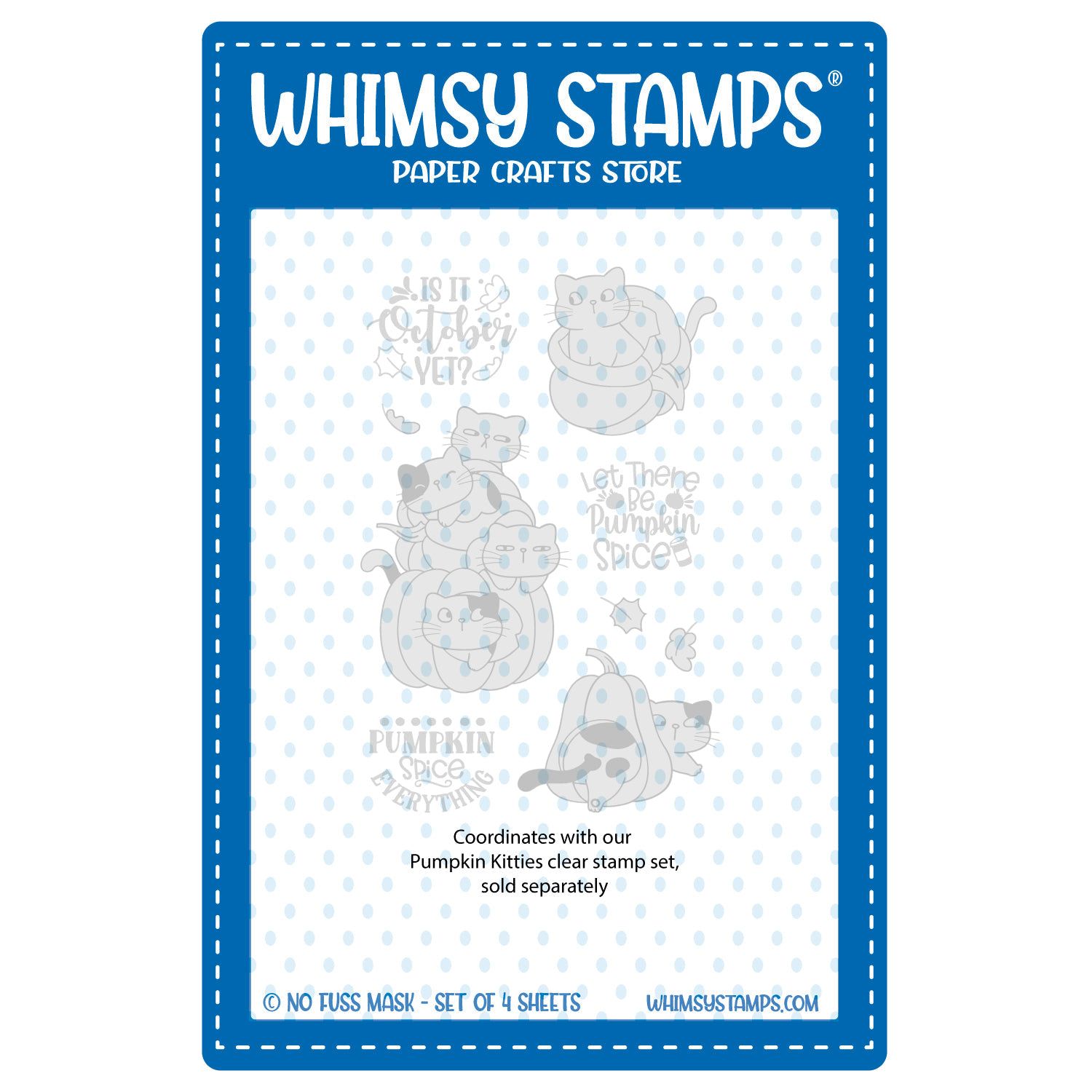 Whimsy Stamps Pumpkin Kitties NoFuss Masks wsnfm42