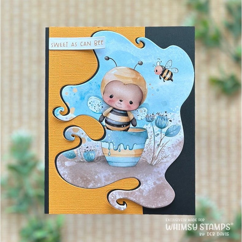 Whimsy Stamps Quick Card Fronts Bee Cute wsqcf-07 flowers