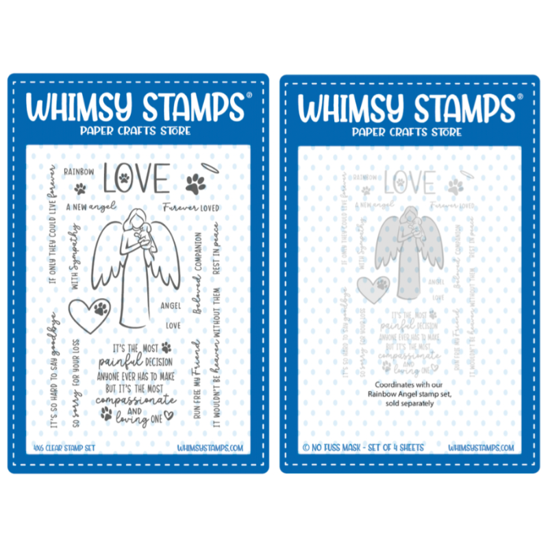 Whimsy Stamps Rainbow Angel Clear Stamp and Mask Set