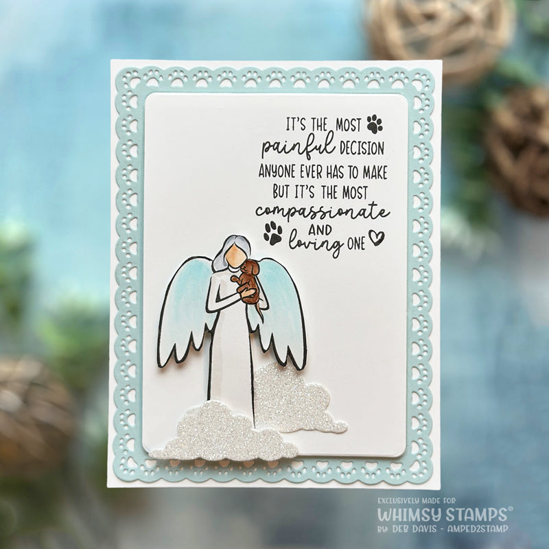 Whimsy Stamps Rainbow Angel Clear Stamp and Mask Set clouds