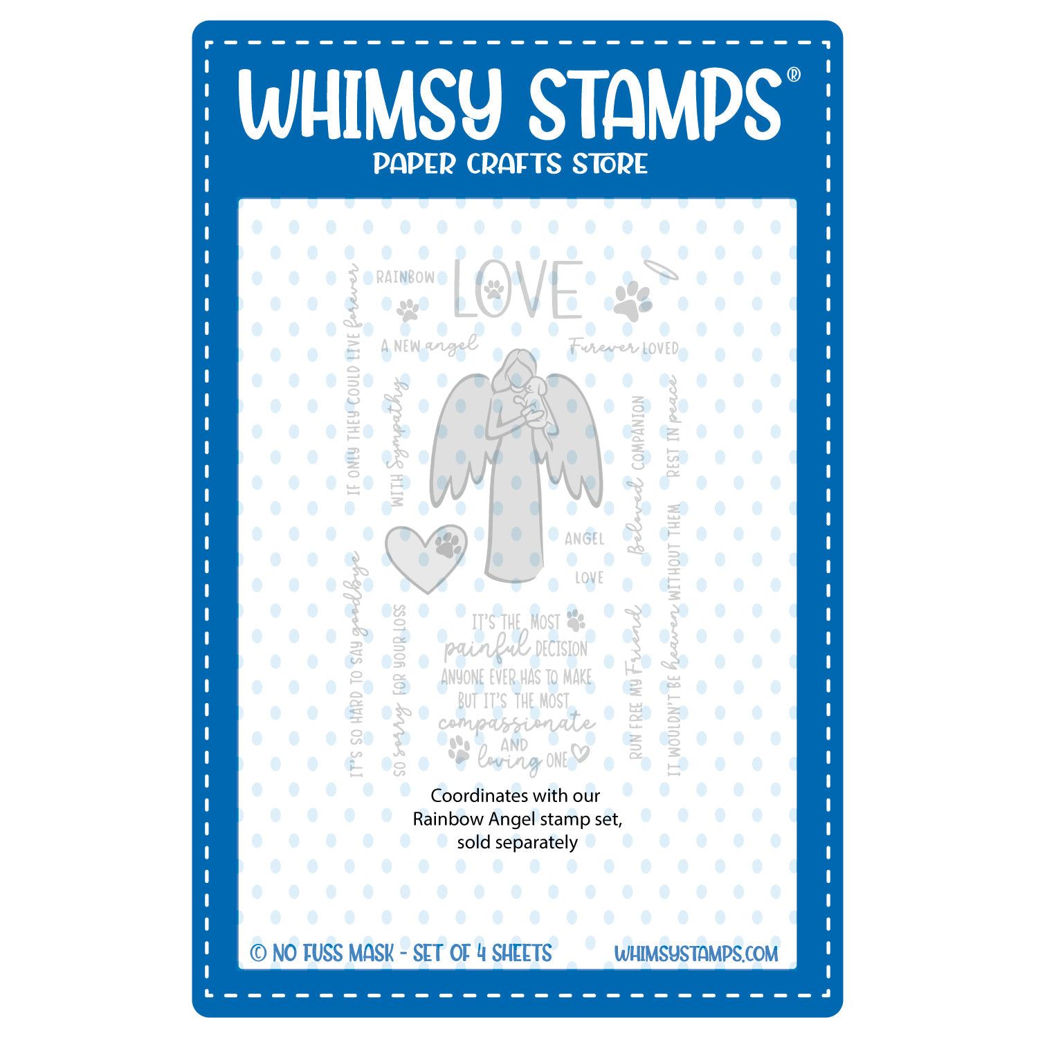 Whimsy Stamps Rainbow Angel NoFuss Masks wsnfm45