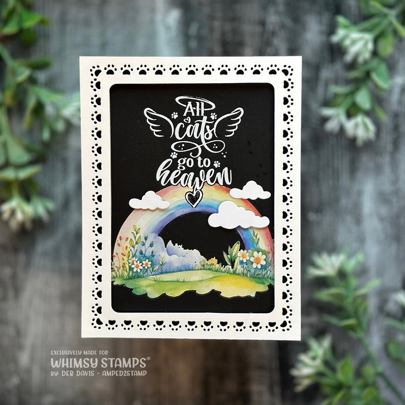 Whimsy Stamps Rainbow Bridge Cat Rub Ons wsro-04 heaven