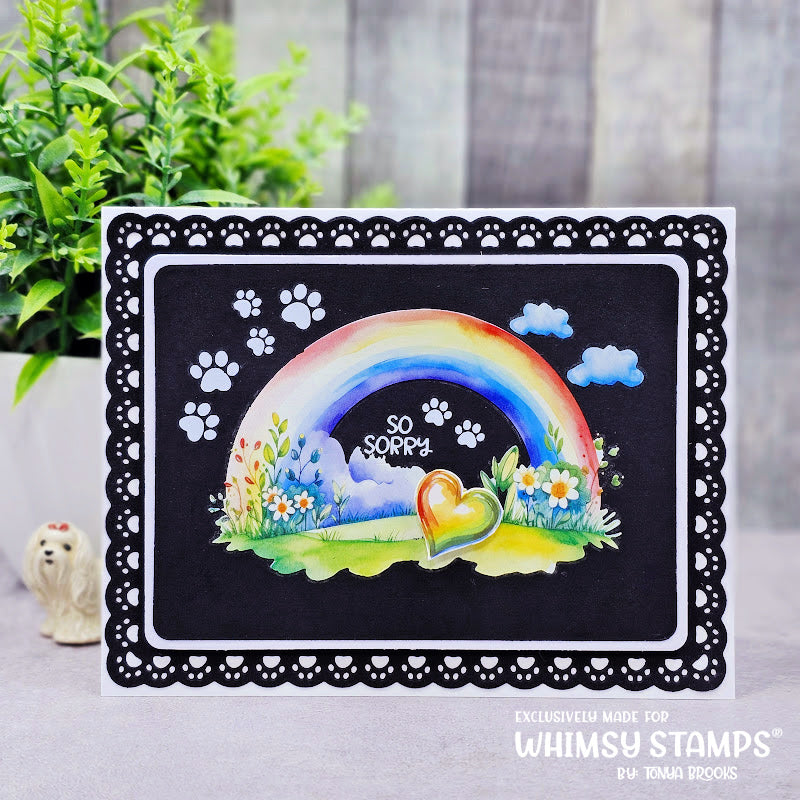 Whimsy Stamps Rainbow Bridge Cat Rub Ons wsro-04 paw prints
