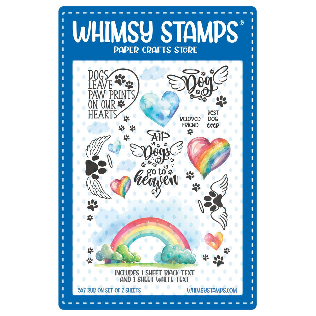 Whimsy Stamps Rainbow Bridge Dog Rub Ons wsro-03