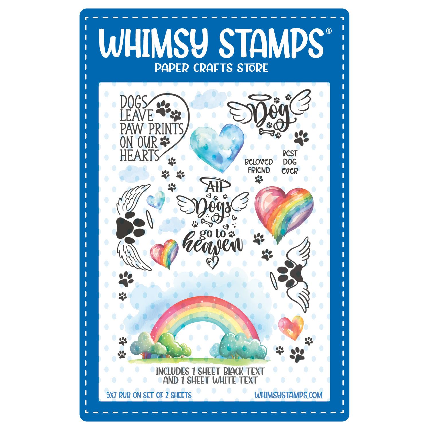 Whimsy Stamps Rainbow Bridge Dog Rub Ons wsro-03