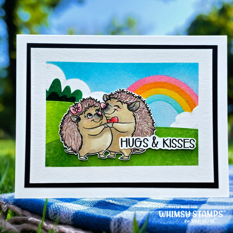 Whimsy Stamps Rainbow Landscape Layering Stencils wss148 hugs and kisses