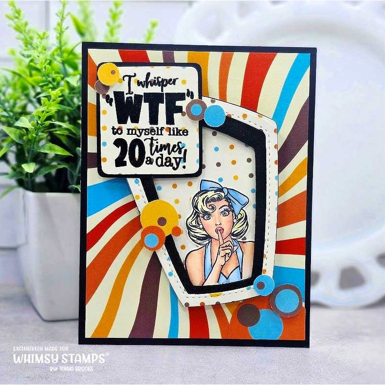 Whimsy Stamps Random Funny Swear Words Clear Stamps cwsd187a stripes